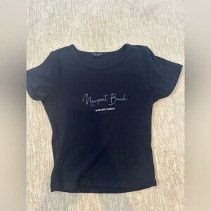 Brandy Melville Navy Blue Newport Beach Tee
